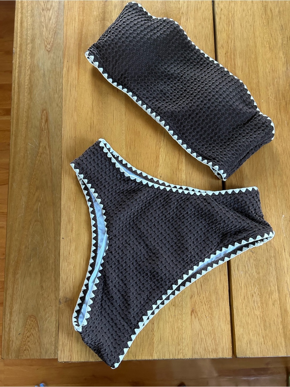 Brown and White Bikini - NWOT